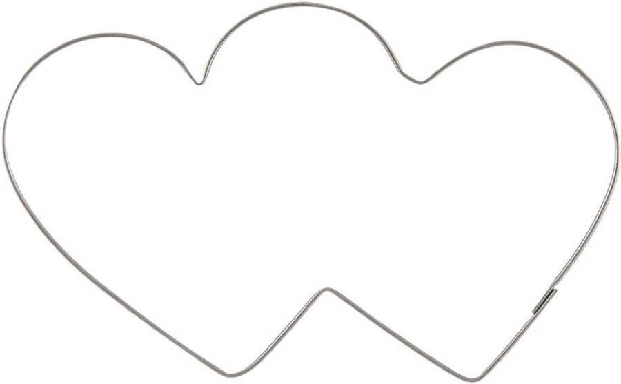 Orion group Koekjessnijder Edelstaal Dubbel Hart 9 cm Vormen Uitsteekvorm Cookie Cutter Uitsteekvormpjes Koekjes Bakken