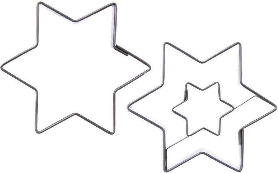 Orion group Koekjessnijder Edelstaal Ster 6 3 cm 2 stuks Vormen Uitsteekvorm Cookie Cutter Uitsteekvormpjes Koekjes Bakken