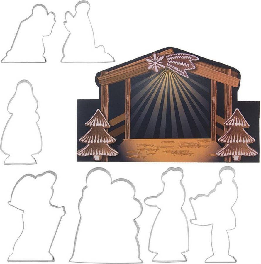 Orion group Koekjessnijders Edelstaal Kerst 12 cm 7 stuks Vormen Uitsteekvorm Cookie Cutter Uitsteekvormpjes Koekjes Bakken Koekjessnijder