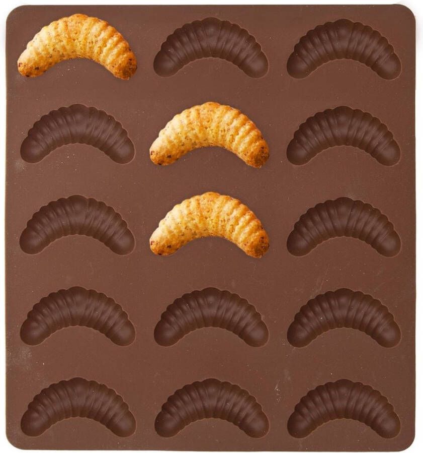 Orion group Koekjesvorm Silicone Bruin Croissants SILLINIE Bakvorm voor Koekjes