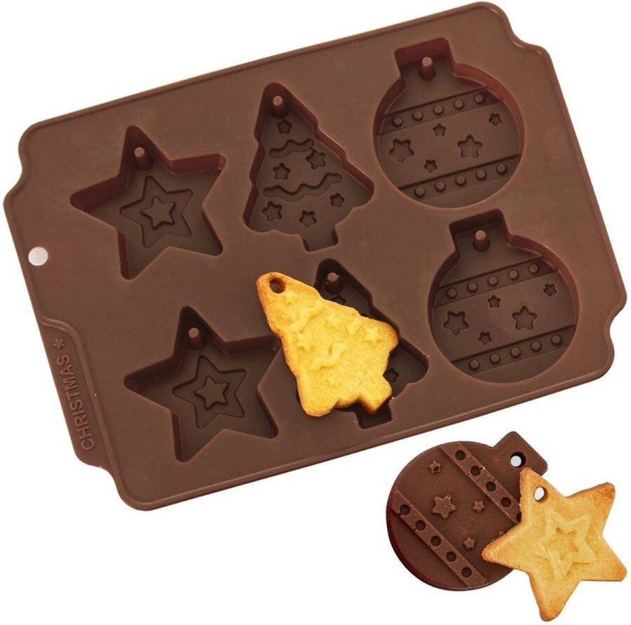 Orion group Koekjesvorm Silicone Bruin Kerst SILLINIE Bakvorm voor Koekjes