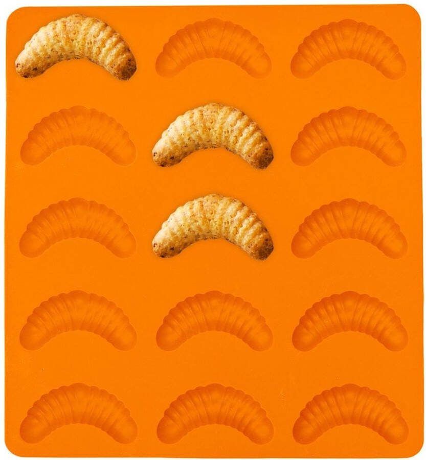 Orion group Koekjesvorm Silicone Oranje Croissants SILLINIE Bakvorm voor Koekjes