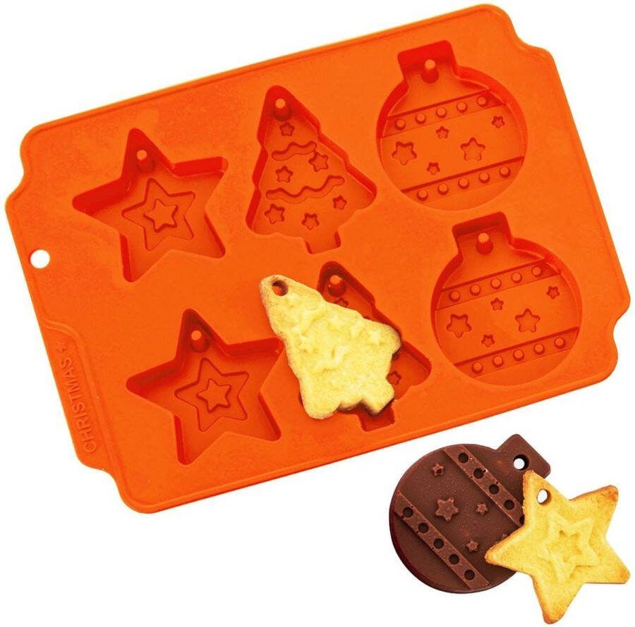 Orion group Koekjesvorm Silicone Oranje Kerst SILLINIE Bakvorm voor Koekjes