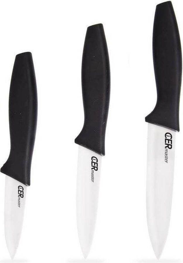 Orion group Koksmessen Set Keramiek 3 stuks Keukenmessenset Messenset Koksmessen Messen