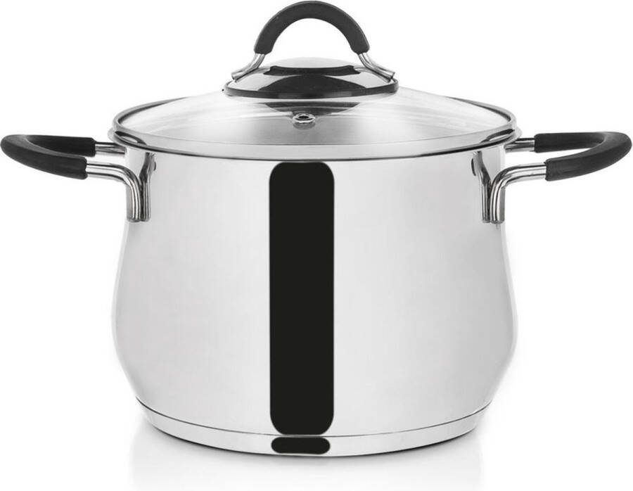 Orion group Kookpan Edelstaal met Glazen Deksel DALIE 18 cm 3 5 l Kookpot Soeppan