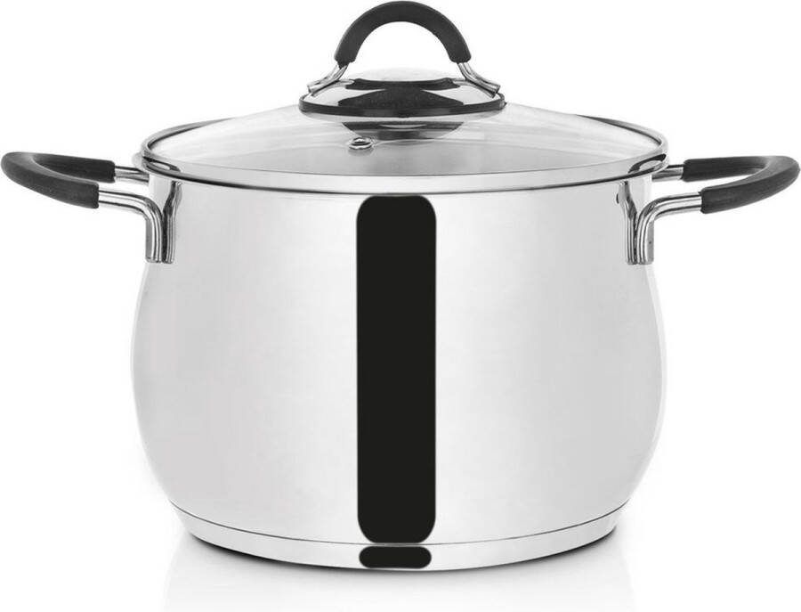 Orion group Kookpan Edelstaal met Glazen Deksel DALIE 20 cm 4 8 l Kookpot Soeppan