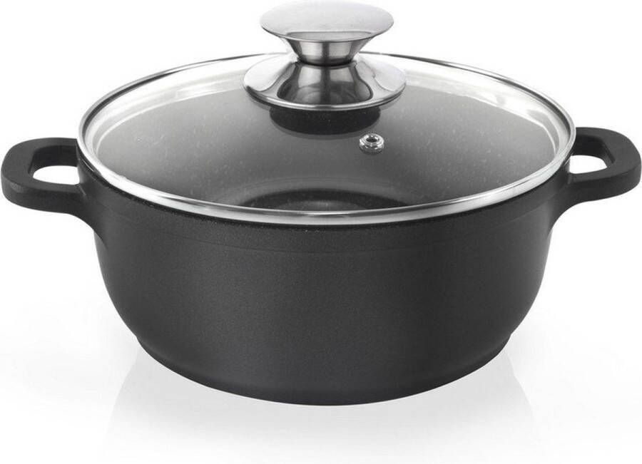 Orion group Kookpan Graniet met Glazen Deksel GRANDE 16 cm 1 4 l Kookpot Soeppan