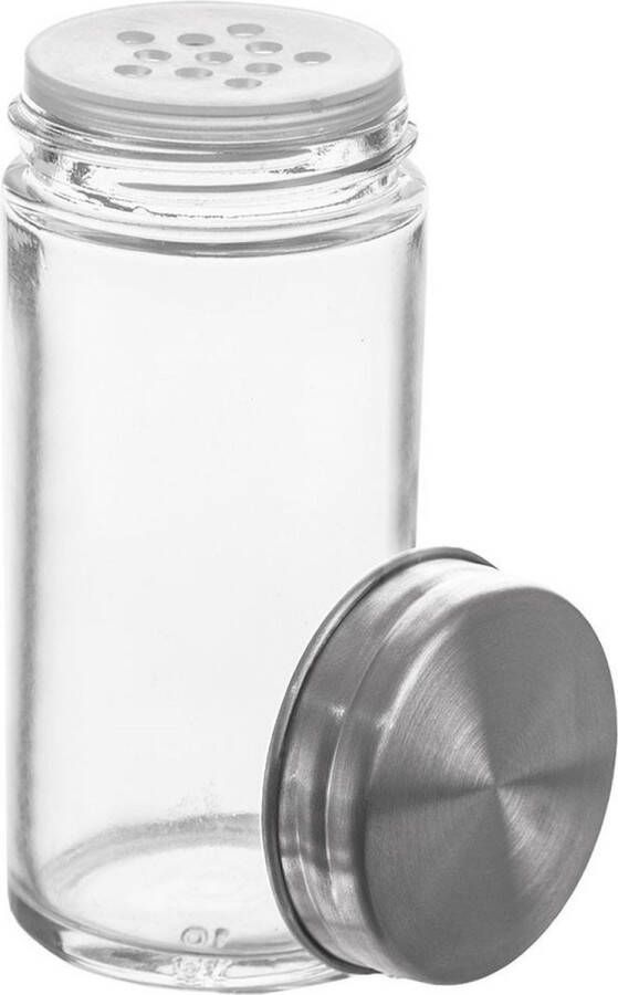 Orion group Kruidenpotje Glas 100 ml Kruidenstrooier Kruidenpot met Strooideksels Schudzeef Zeef Kruidenschudder