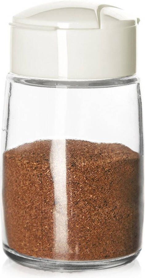 Orion group Kruidenpotje Glas 100 ml Kruidenstrooier Kruidenpot met Strooideksels Schudzeef Zeef Kruidenschudder