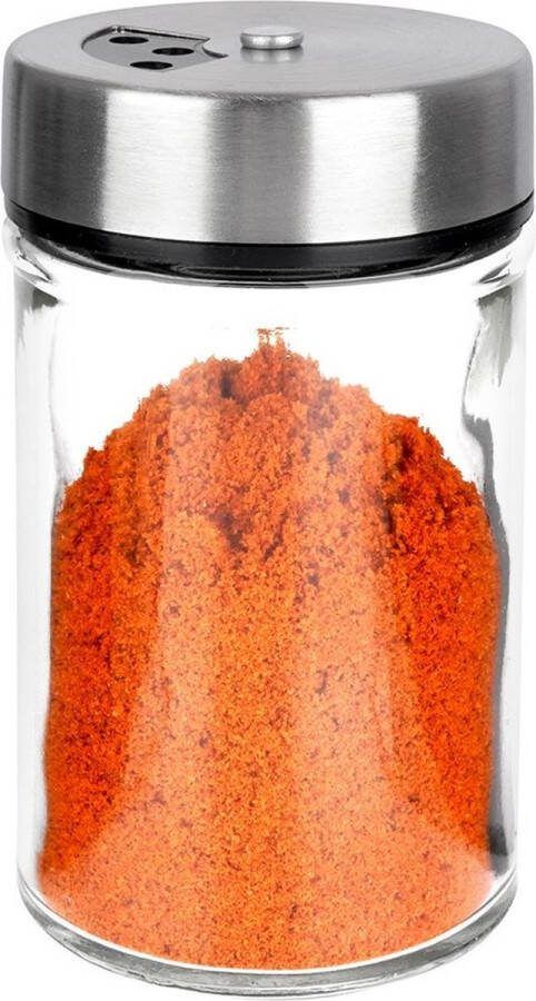 Orion group Kruidenpotje Glas 100 ml Kruidenstrooier Kruidenpot met Strooideksels Schudzeef Zeef Kruidenschudder