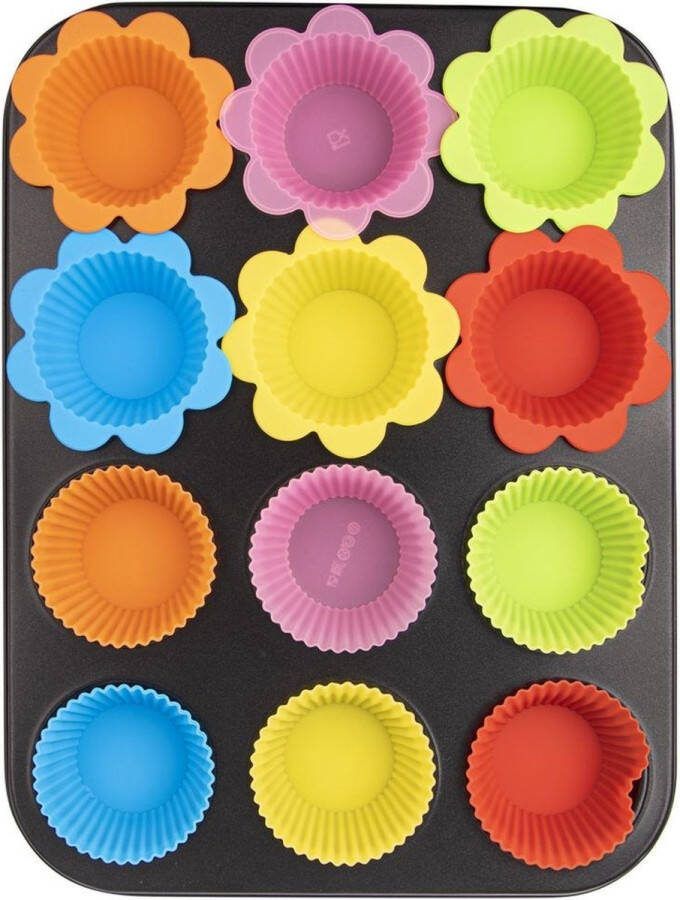 Orion group Muffinvorm met Cupcake Vormpjes 12 stuks Bakvorm Cupcake Vorm Muffin Vormpjes Muffinvormpjes Voeringen