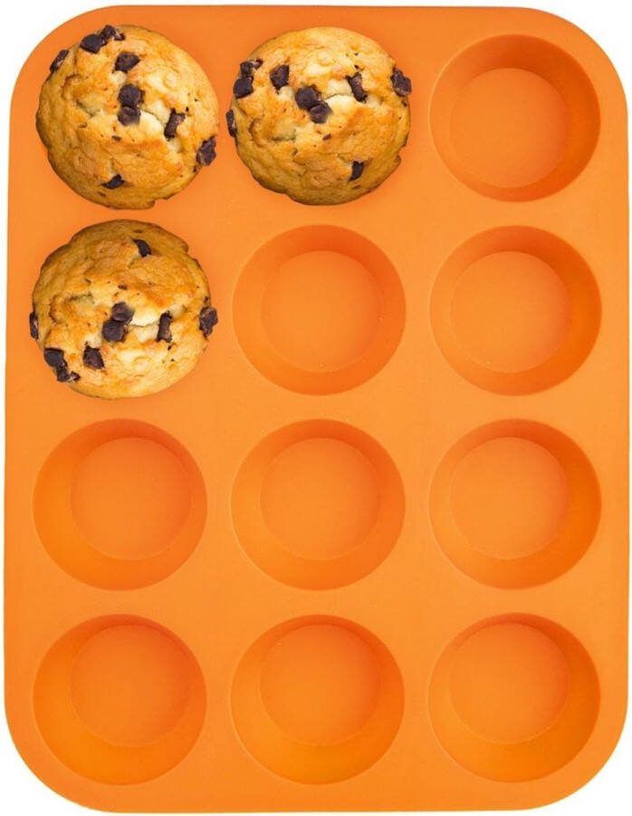 Orion group Muffinvorm Silicone Oranje SILLINIE Bakvorm Cupcake Vorm Muffin Vormpjes