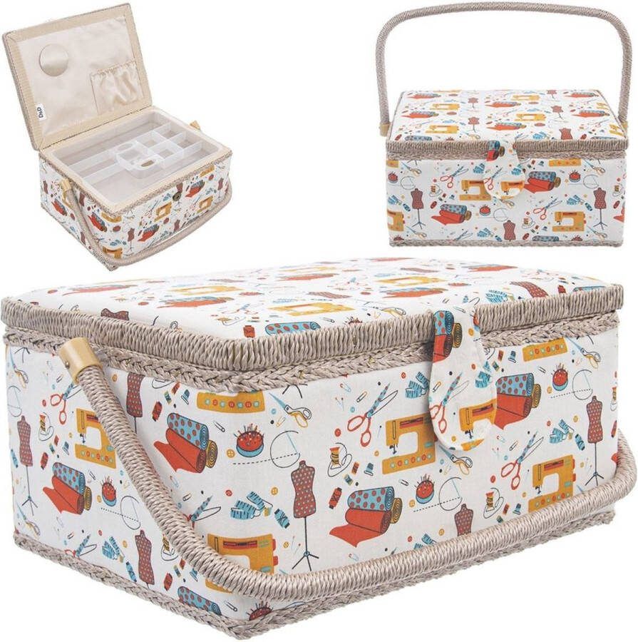 Orion group Naaidoos 30x23x16 cm Naaibox Naaigaren Opbergbox Opbergdoos Organizer Naai Spullen
