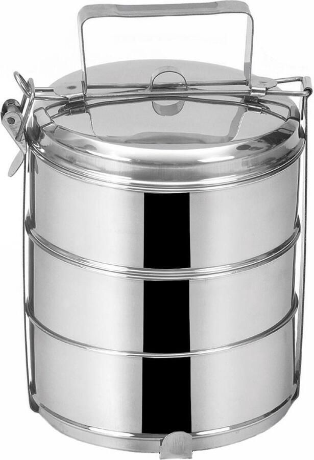 Orion group Container voor Eten Edelstaal 4 Niveaus 4x1 l Voedselcontainer Lunchbox