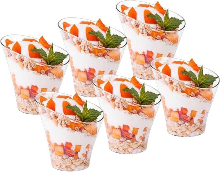 Orion group Dessertbekers 180 ml 6 stuks Schaaltjes Dessertkopjes Dessertkommen Ijsbeker Ijscoupe Bekers voor Dessert Ijs Hapjes Tapas