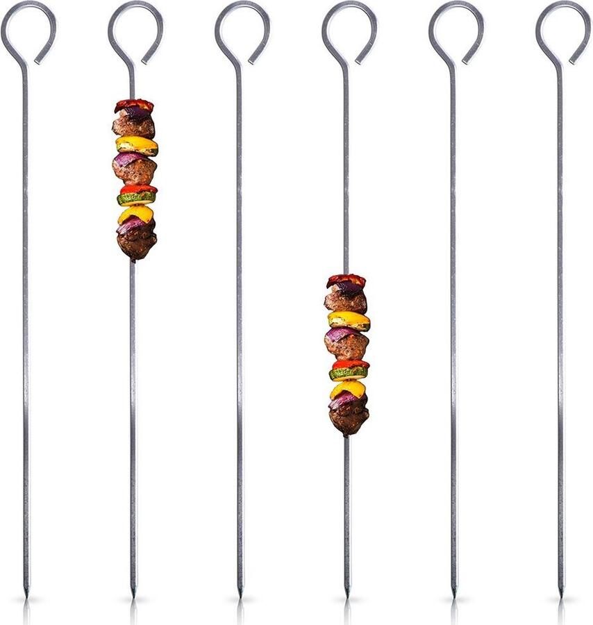 Orion group Grillspiesen Edelstaal 23 5 cm 6 stuks Barbecuespiezen Kebab Grill Bbq Barbecue Spiezen Sjasliekspiesen