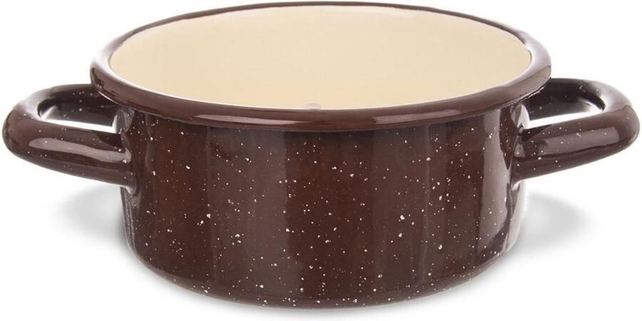 Orion group Kookpan Geëmailleerde Bruin BROWN 12 cm 600 ml Kleine Kookpot Soeppan