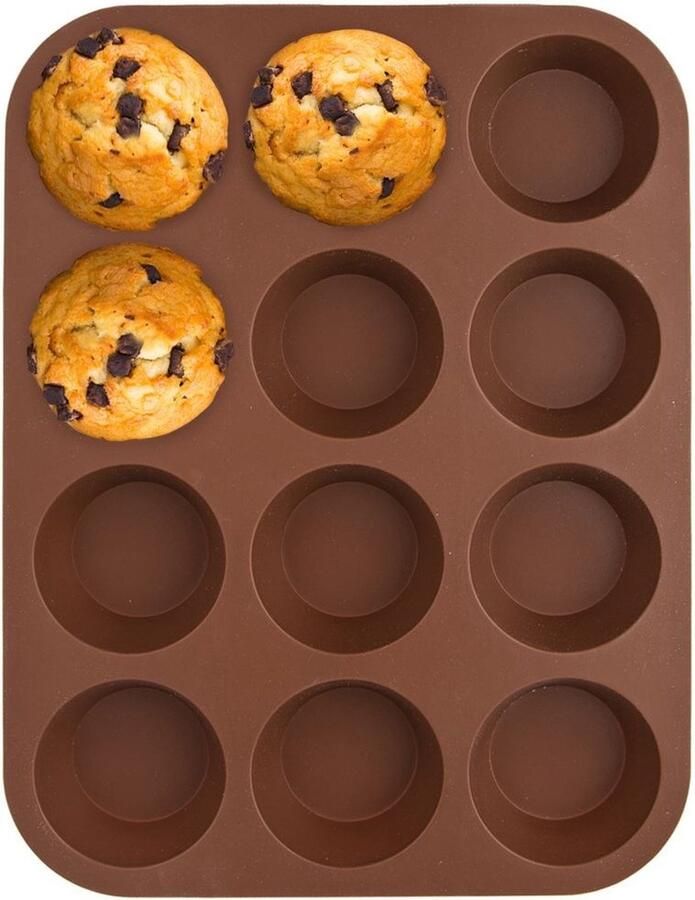 Orion group Muffinvorm Silicone Bruin SILLINIE Bakvorm Cupcake Vorm Muffin Vormpjes
