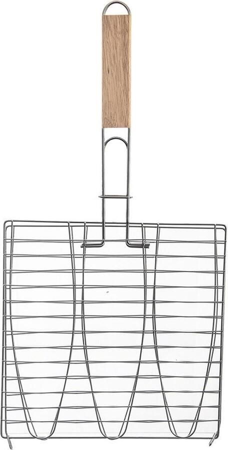 Orion group Visgrill Metaal 28x55 5 cm Vishouder Barbecue Mand Grillrooster Rooster Barbecuerooster Grillmand Bbq Grillschaal Grillplaat