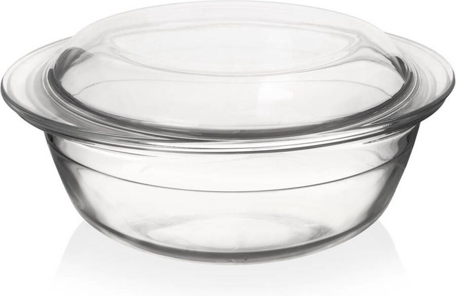 Orion group Ovenschaal Glas met Deksel 27x23x11 5 cm 2 l Ovenschotel Braadslede Braadpan