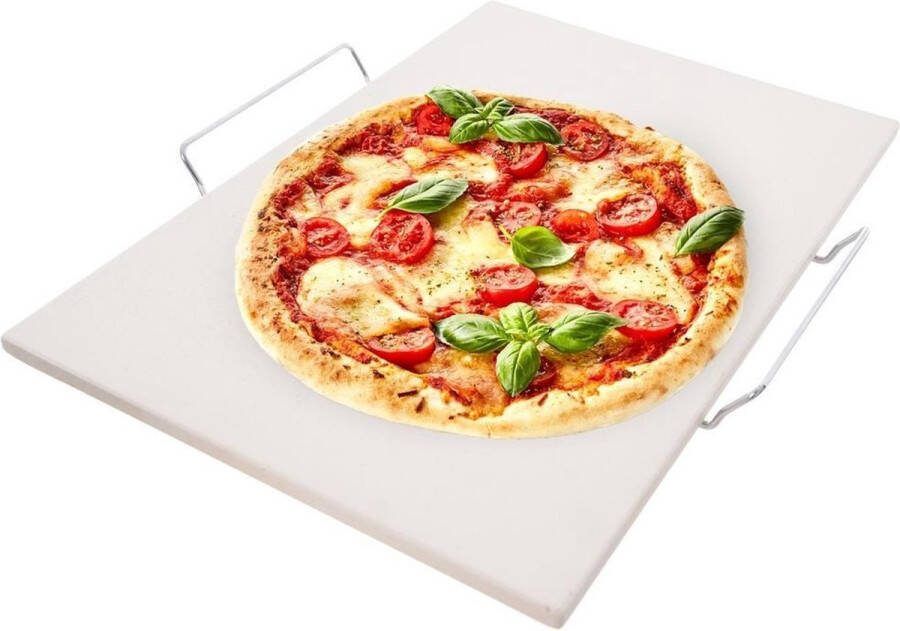 Orion group Pizzasteen Chamotte met Standaard 2 delig Pizzaplaat Bakvormen Pizza Bakplaat