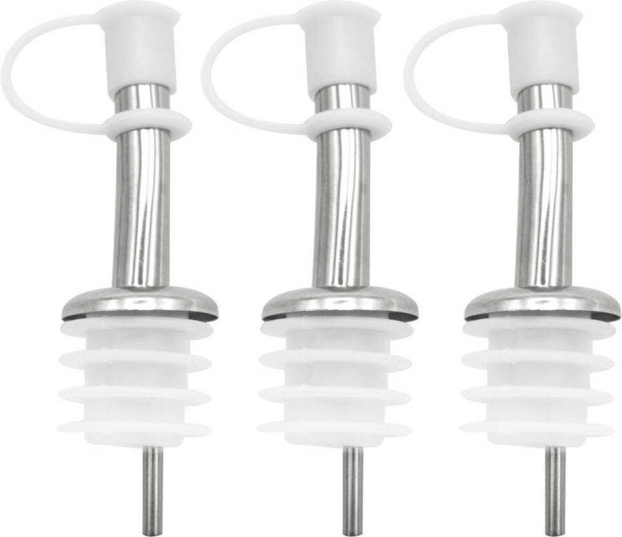 Orion group Schenktuit Edelstaal 3 stuks Fles Schenker Schenkdoppen Dispenser