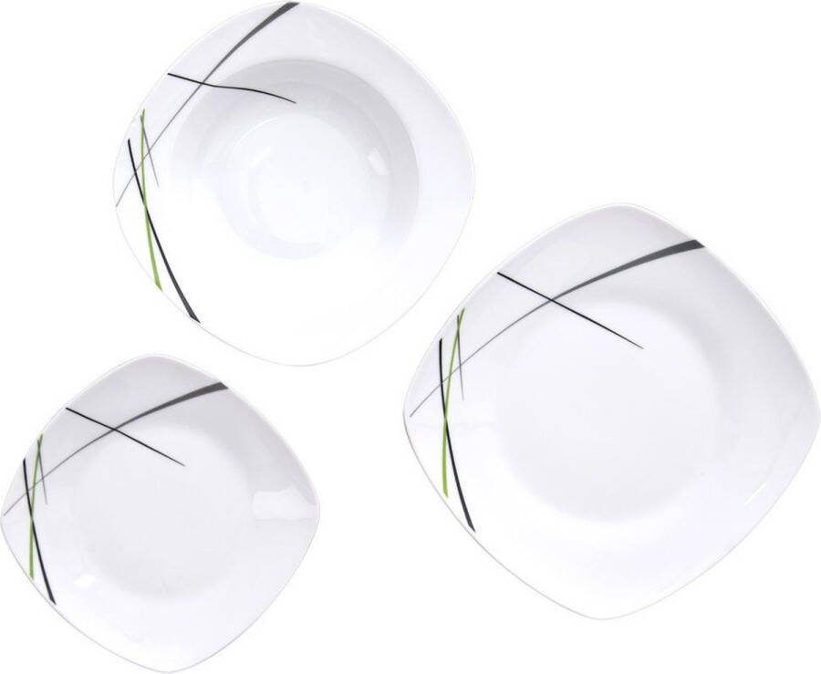 Orion group Serviesset Porselein voor 6 Personen 18 delig Servies Set Bordenset Borden