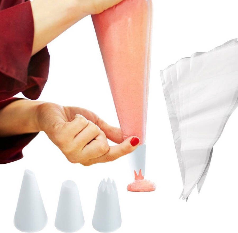 Orion group Spuitzak met Spuitmondjes 35 cm 12 delig Spuitmonden Taart Decoratie Set