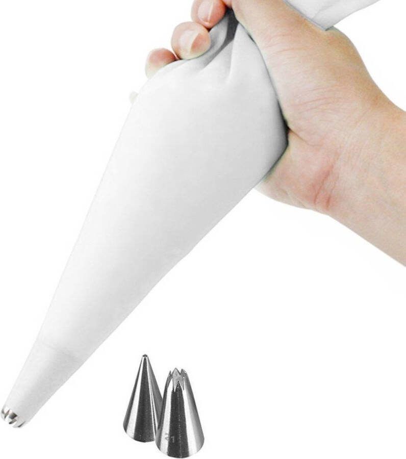 Orion group Spuitzak met Spuitmondjes Silicone 30 cm 3 delig Spuitmonden Taart Decoratie Set