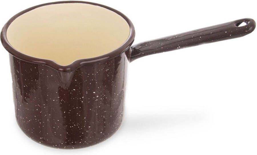 Orion group Steelpan Geëmailleerde Bruin BROWN 12 cm 1 2 l Sauspan Kookpan Kookpot Soeppan