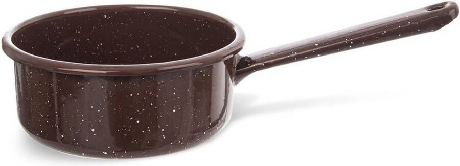 Orion group Steelpan Geëmailleerde Bruin BROWN 12 cm 600 ml Sauspan Kookpan Kookpot Soeppan