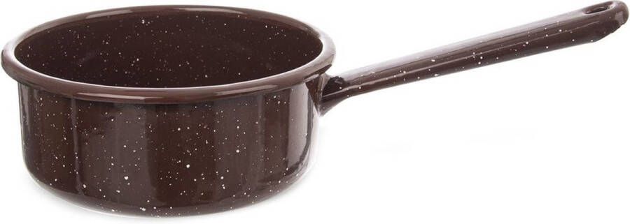 Orion group Steelpan Geëmailleerde Bruin BROWN 14 cm 900 ml Sauspan Kookpan Kookpot Soeppan