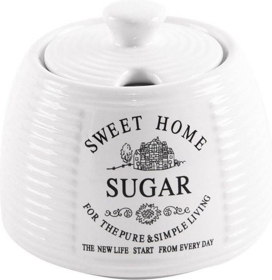 Orion group Suikerpot Keramiek Wit SWEET HOME 300 ml Suikerpotje