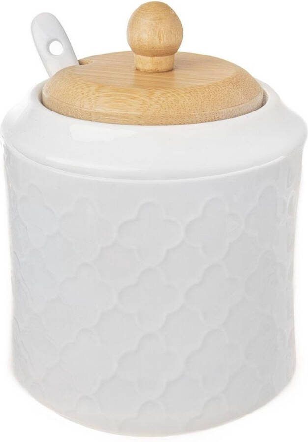Orion group Suikerpot met Lepel Porselein Wit WHITELINE 350 ml Serveerset