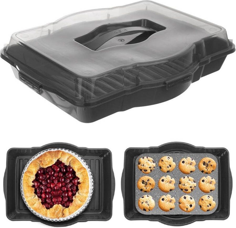 Orion group Taartdoos met Deksel GREY 45x35 cm Taartbox Vershouddoos Taart Bewaardoos