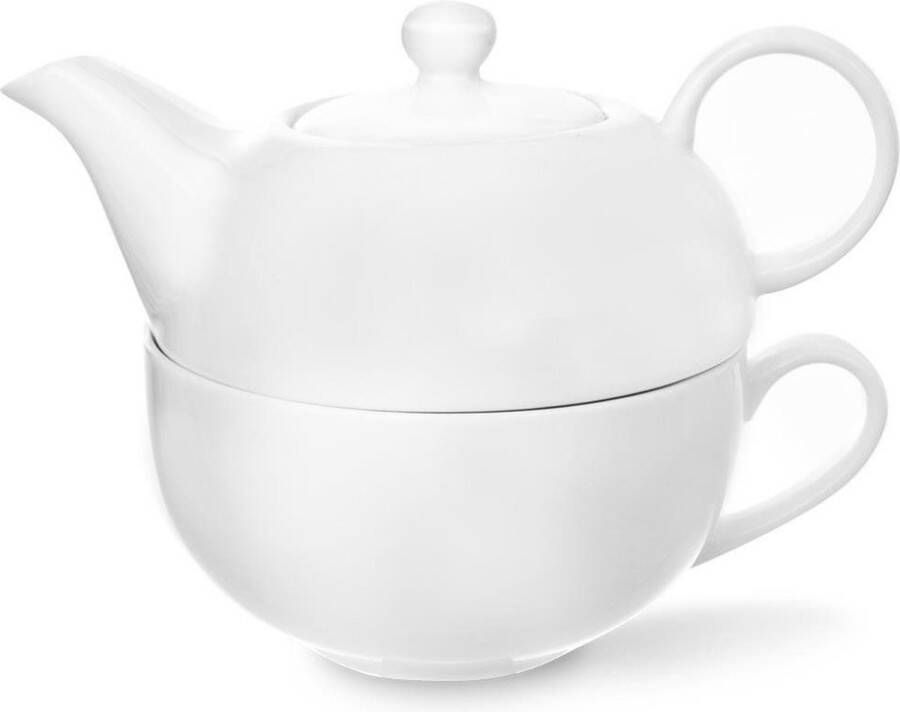 Orion group Theepot met Kop Porselein Wit 2 delig Theekan Kopje Theepot Thee voor Één Set