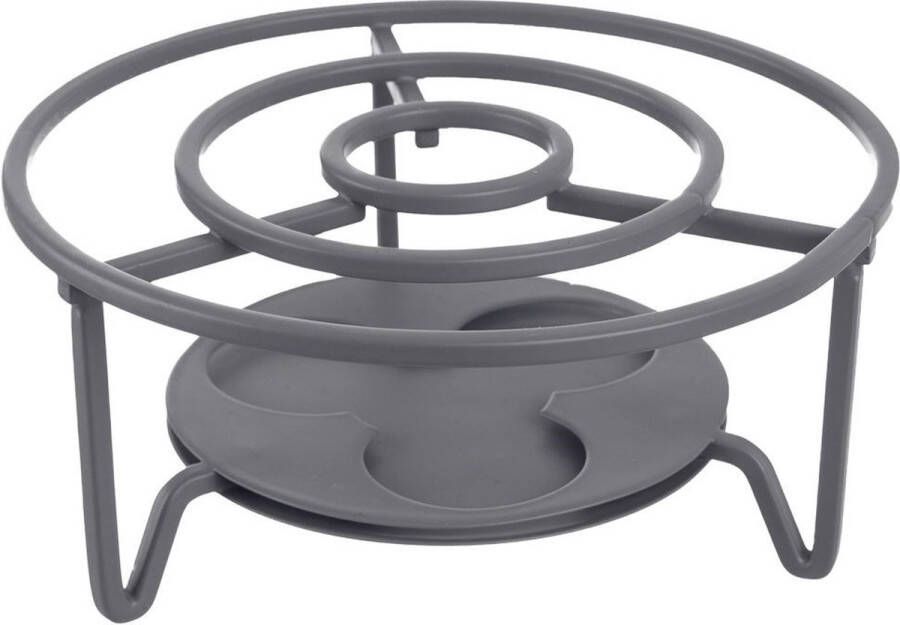 Orion group Theewarmer Metaal Grijs 16 5 cm Theepot Warmer Warmhoudschaal Theelichthouder Warmhouder Thee Warmhoudplaat