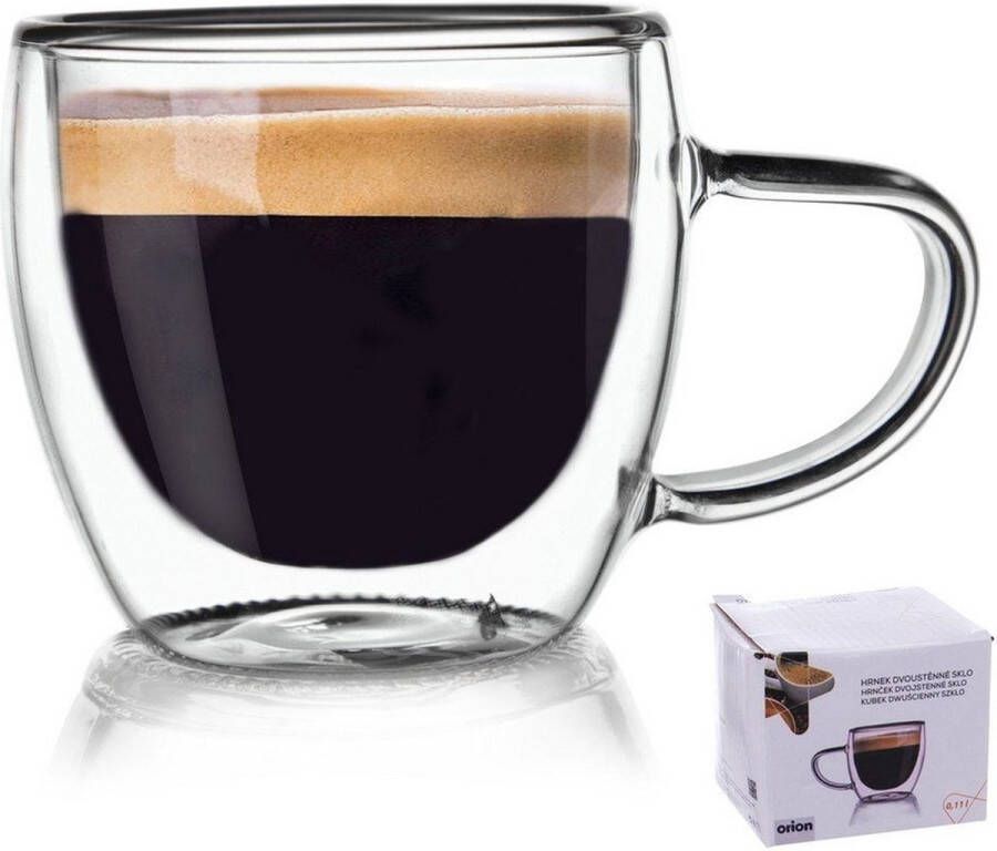 Orion group Thermisch Glas met Dubbele Wand voor Espresso DOUBLE 100 ml Koffieglazen Theeglazen Glazen Dubbelwandig