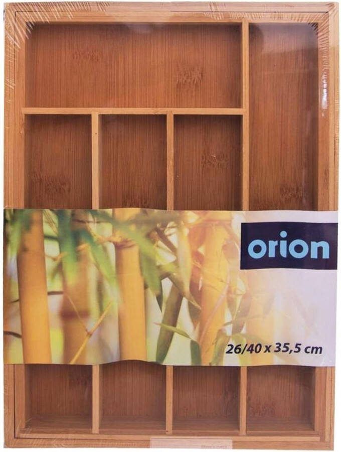 Orion group Uitschuifbare Bestekbak Bamboe 35 5x26 cm Bestekhouder Bestekcassette Besteklade