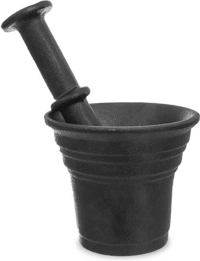 Orion group Vijzel met Stamper Gietijzeren Zwart LITINA Kruidenvijzel Mortel voor Specerijen en Pesto