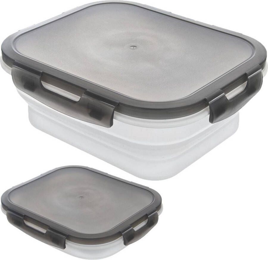 Orion group Voedselcontainer Opvouwbaar Silicone met Deksel en Pakking KEMP 1 l Vershoudbakjes Vershouddoos Bakjes Diepvriesbakjes Vershouden