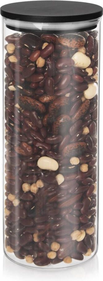 Orion group Voedselcontainer Strooibus Glas met Deksel en Pakking 1 2 l Container voor Losse en Keuken Voedsel Doos