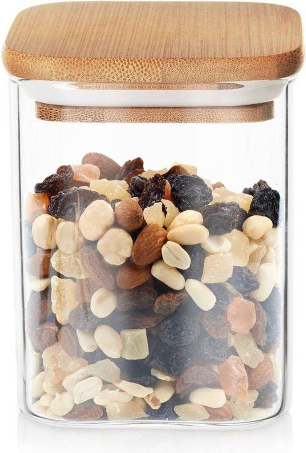 Orion group Voedselcontainer Strooibus Glas met Deksel en Pakking 850 ml Container voor Losse en Keuken Voedsel Doos
