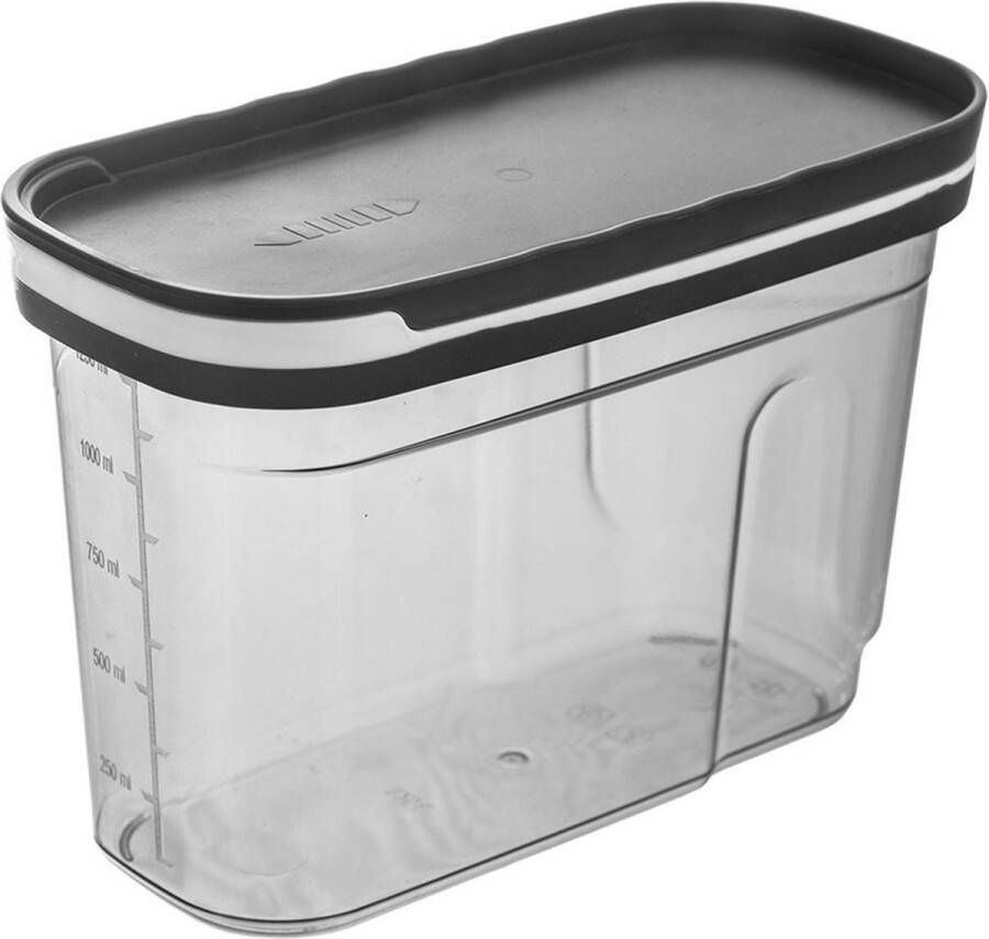 Orion group Voedselcontainer Strooibus met Dispenser Grijs GREY 1 25 l Container voor Losse en Keuken Voedsel Doos