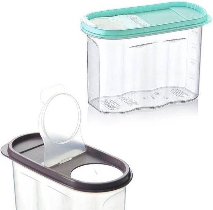 Orion group Voedselcontainer Strooibus met Dispenser Maatregel 1 2 l Container voor Losse en Keuken Voedsel Doos