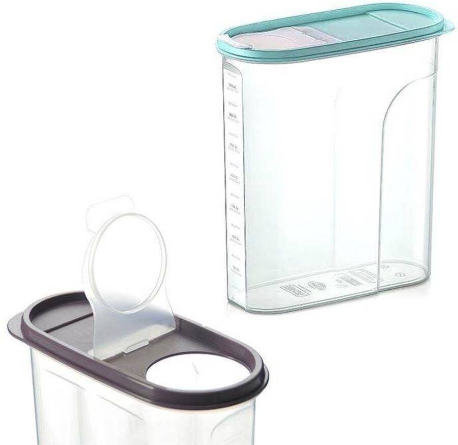 Orion group Voedselcontainer Strooibus met Dispenser Maatregel 4 l Container voor Losse en Keuken Voedsel Doos