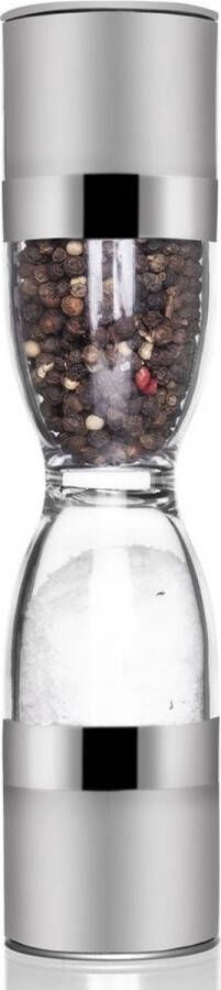 Orion group Zout- en Pepermolen Edelstaal Dubbele 22 cm Peper- en Zoutmolen Kruidenmolen Zout en Peper Molen