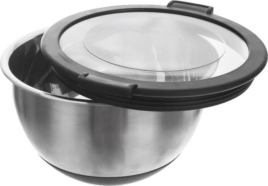 Orion Keukenschaal Edelstaal met Deksel Antislip 17 5 cm 1 65 l Keukenkom Keuken Mengkom Kom Serveerkom