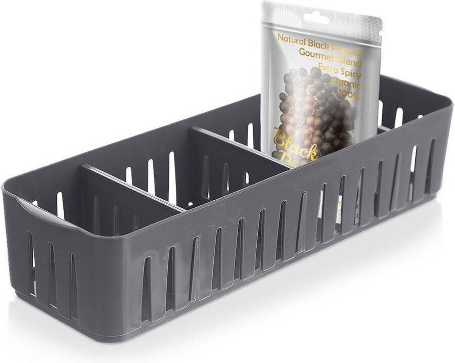 Orion Kruidenrek Grijs 32x10 5x7 cm Kruidenorganisator Kruidendoos Kruidenpotjes Staand Kruiden Organisator