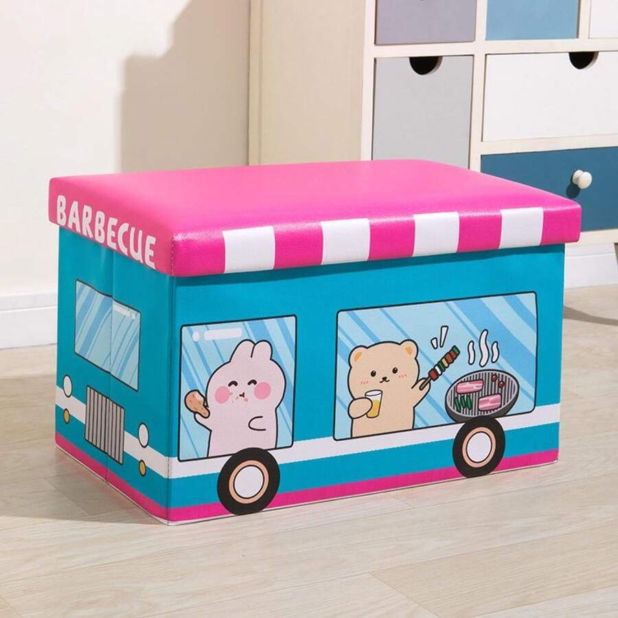 Orion Store Opbergkist Opvouwbaar Zitkist Zitbank Met Opbergruimte voor kinderkamer Inklapbaar Speelgoedkist Opbergbox 30x50x30cm